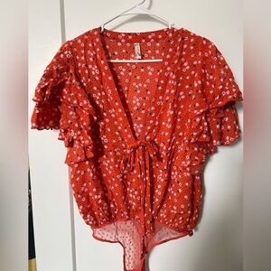 Free People Ruffle bodysuit